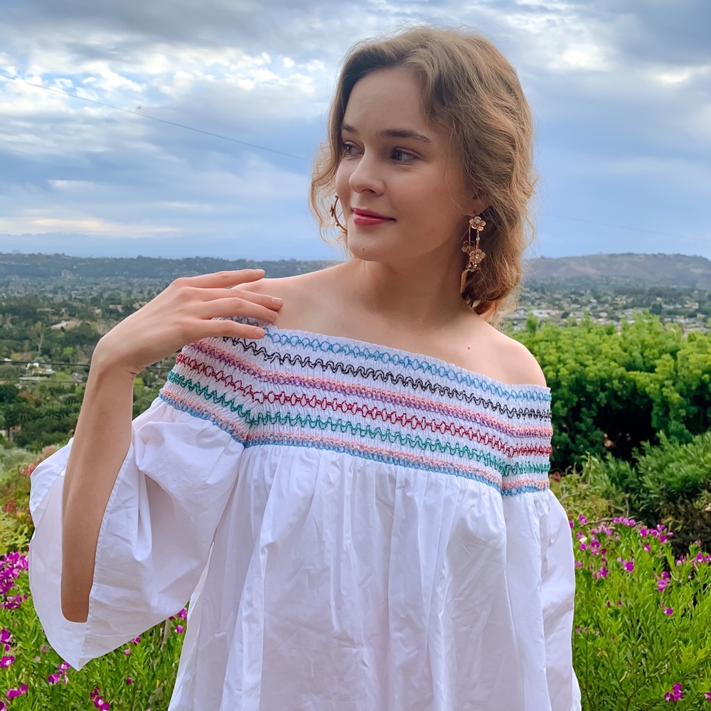Off-shoulder Blouse. Parker NY